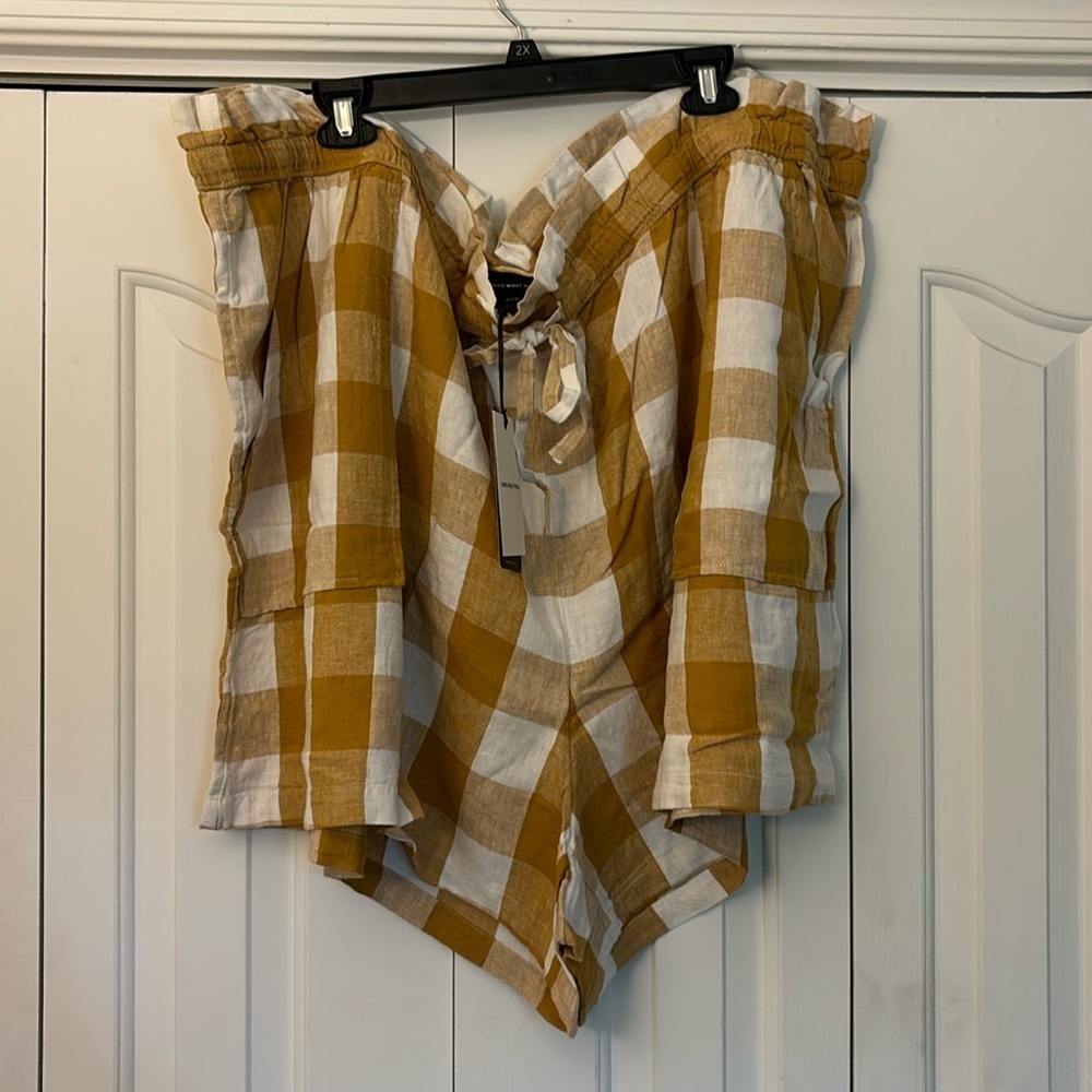 Who What Wear Gingham Shorts – Honey Mustard – Women’s Size 4X – NWT